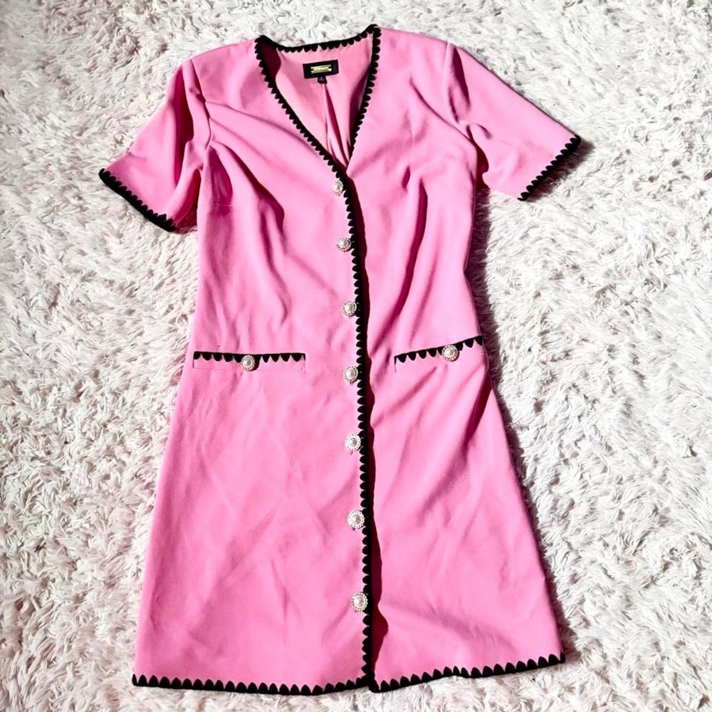 Alexia Admor‎ Retro Sophisticated Vintage Inspired Scalloped Trim Dress Womens 8
